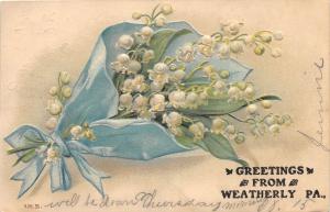 C23/ Weatherly Pennsylvania Pa Greetings from Postcard 1907 15