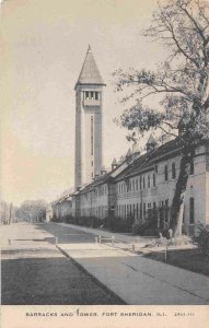 Barracks Tower Fort Sheridan Illinois 1934 C R Childs postcard