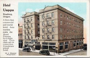 Hotel Umpqua Roseburg OR Oregon c1924 Postcard G84 