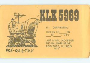 old west WESTERN - QSL HAM RADIO CARD Rockford Illinois IL t1112