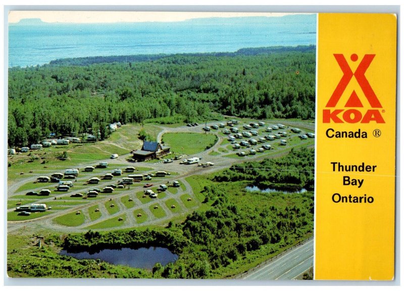 Thunder Bay Canada Postcard Aerial View of Koa Kampgrounds Canada c1950's