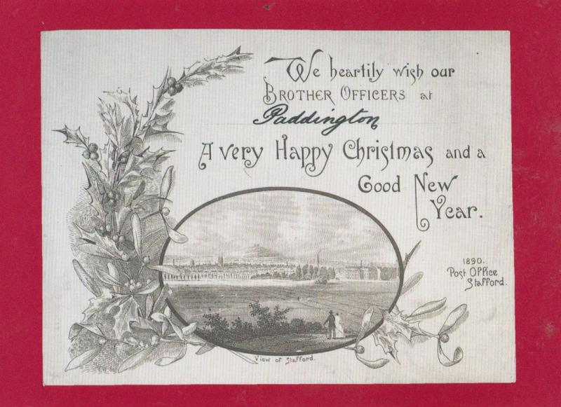 Victorian Christmas Greetings From Paddington London Royal Mail Postcard