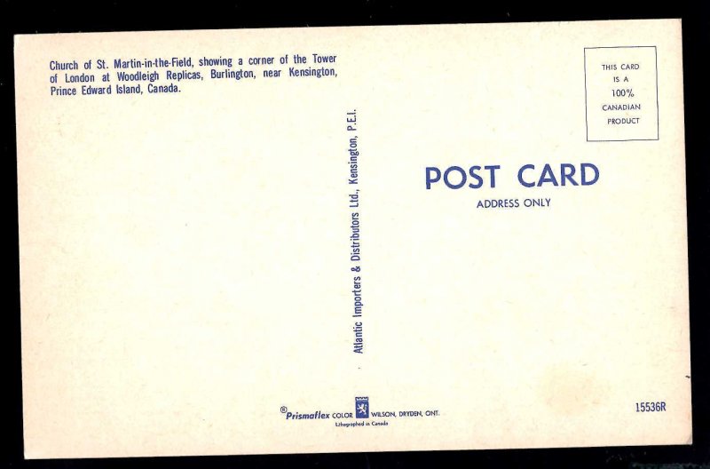 PEI Prince Edward Island KENSINGTON Church of  St. Martin-in-the-Field ~ Chrome