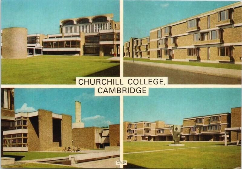 Churchill College Cambridge UK University Multiview c1971 Postcard D58