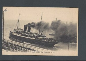 Ca 1910 Post Card France Boulognes-Sur Mer Boat Going To Folkstone Grt Britain