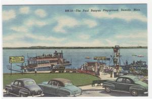 Paul Bunyan Childrens Playground Lake Bemidji Minnesota linen postcard