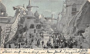 Promenade Showing Entrance to Luna Park Coney Island, NY, USA Amusement Park ...