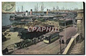 Old Postcard Marseille Quays Boarding Transatlantic