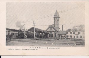 Skowhegan ME, MCRR Depot, Steam Locomotive, Pre 1907, Train, Railroad, Railway