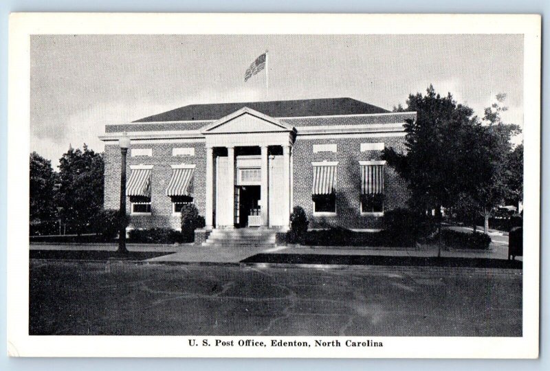 Edenton North Carolina NC Postcard United States Post Office Building Vintage