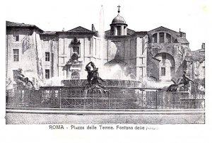 Roma , piazza delle Terme. Fontana delle Naladi