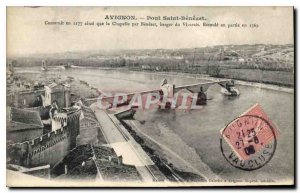 Postcard Old Avignon Pont Saint Benezet