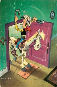 Artist impression Comic Humor Pep Cowboy 1967 Hanging Horseshoe Postcard 21-7592