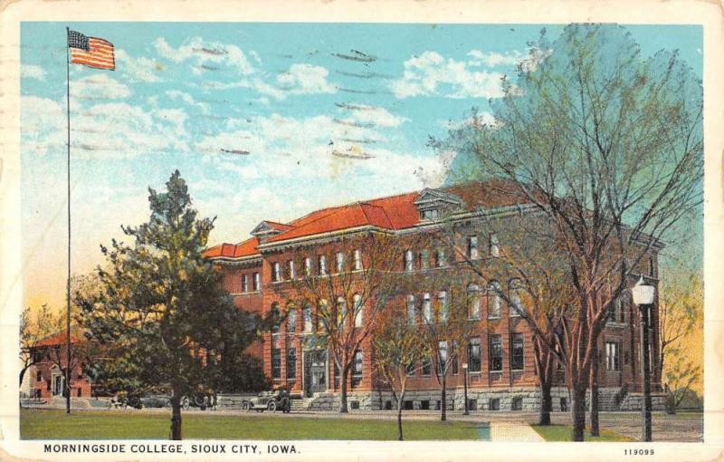 Sioux City Iowa Morningside College Street View Antique Postcard K50035