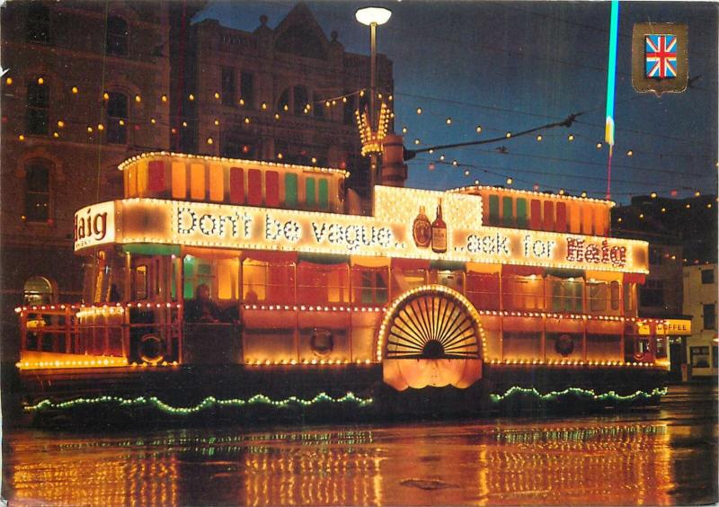Paddle steamer illuminated tram Blackpool
