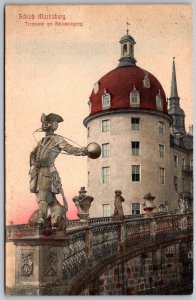 Moritzburg Germany c1910 Postcard Schloss mOritzburg Castle Trumpeter