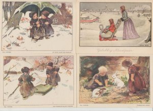 Voor Het Kind Dutch Cards Child Stamps Postcards 78 Vintage PC pre-1980 (L5182)