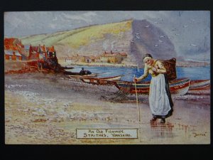 Yorkshire Staithes AN OLD FISHWIFE artist JOTTER c1905 Postcard by Misch & Stock