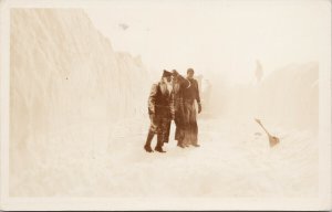 Niagara Falls Ontario Bridge Collapse Men Working 1938 RPPC Postcard F74