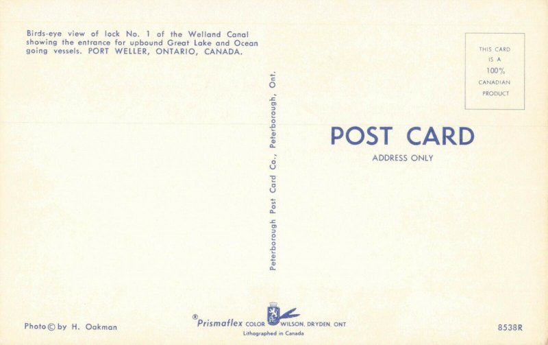 Postcard Welland Canal Port Weller Ontario Canada 