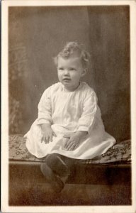 RPPC postcard - Child in gown