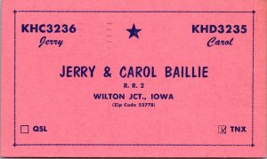 PC Jerry & Carol Baillie KHC3236 KHD3235 Wilton Junction Iowa Radio Call~139113