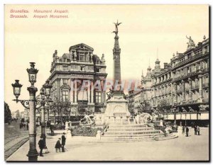 Old Postcard Grand Format Brussels Anspach Monument 18 * 14 cm