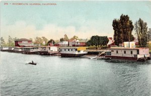 H26/ Alameda California Postcard c1910 Houseboats Dock Shore