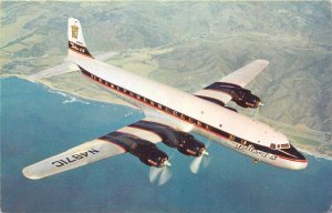 1950s Delta Airlines DC-7 Aircraft advertising Postcard 25-8729