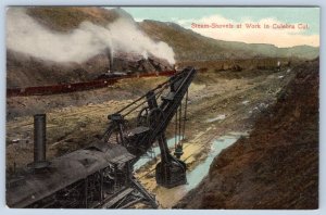 1910's STEAM SHOVELS at WORK in CULEBRA CUT PANAMA CANAL ANTIQUE POSTCARD