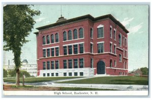 1911 High School Building Exterior Rochester New Hampshire NH Posted Postcard