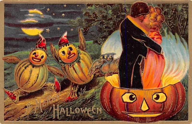 Halloween Post Card Old Vintage Antique Sander writing on back