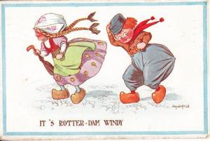 Its Rotterdam Windy Skirt Blowing Upskirt Dutch Weather Comic Humour Postcard