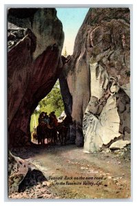 Stage Coach Under Tunnel Rock Yosemite Valley California CA DB Postcard V10