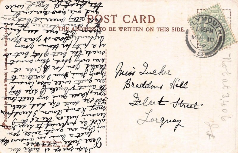 England 1908 Plymouth Biological Observatory vintage postcard