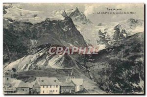 Old Postcard La Grave and the Chaine de la Meije