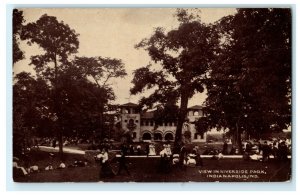 c1910 View of Riverside Park Indianapolis Indiana IN German Antique Postcard 