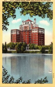 Texas Dallas Cliff Towers Hotel From Lake Cliffs Curteich