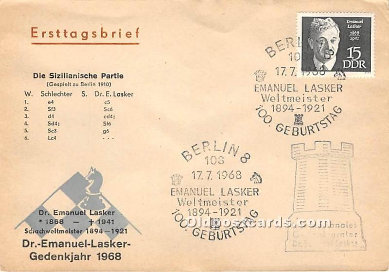 Deutscher Schachverband Chess Envelope 1968 