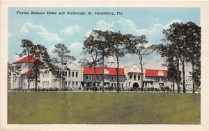 F7/ St Petersburg Florida c1915 Postcard Masonic Home Orphanage