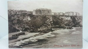 Vintage Postcard Victoria Hotel Newquay Cornwall Posted 1909