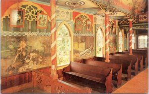 Postcard Hawaii Kona Honaunau - St. Benedict's Catholic Church Murals Frescoes