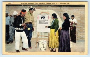 WW2 ERA  Postcard : NAVAJO Native Americans RENOUNCE Their DESIGN c1940s