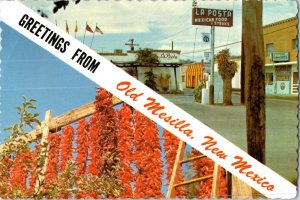 La Posta Restaurant Mesilla Built 1779 and Chile Crops New Mexico Postcard