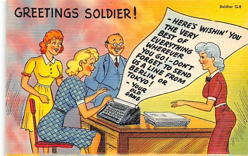 Greetings soldier Typewriter Unused 