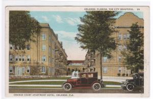Orange Court Apartments Car Orlando FL 1926 postcard