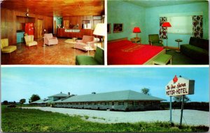 Postcard Rose Haven Motor Hotel U.S. 52 and State Rd. 28 in Clarks Hill, Indiana