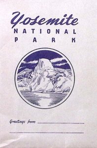 1930s YOSEMITE NATIONAL PARK GREETINGS FROM SOUVENIR ENVELOPE 5.5 X 8.5 Z2889