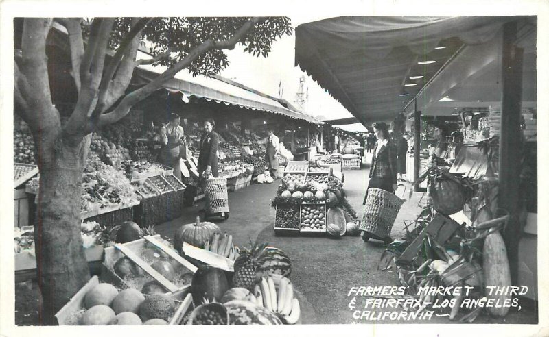 Postcard RPPC California Los Angeles Farmers Market Occupation 23-7536