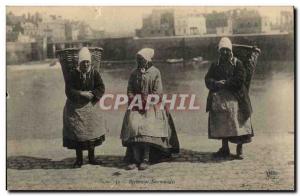 Old Postcard fisherwomen Norman (cap folklore suit Normandy)